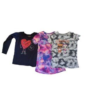 3 Shirt Bundle- Tie dye/ Heart design/ Lol Doll Shirts(Size 14 kids)